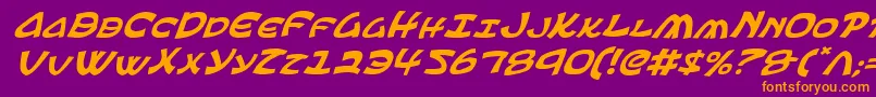 EphesianItalic Font – Orange Fonts on Purple Background