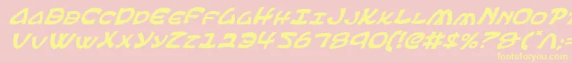 フォントEphesianItalic – 黄色のフォント、ピンクの背景
