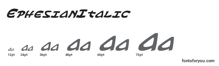 EphesianItalic Font Sizes