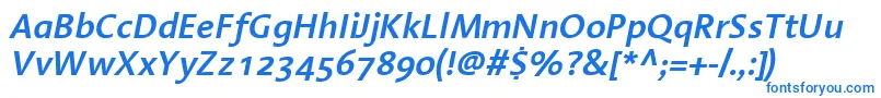 フォントLinotypeAromaSemiboldItalic – 青いフォント