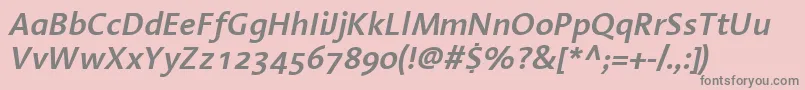 Шрифт LinotypeAromaSemiboldItalic – серые шрифты на розовом фоне