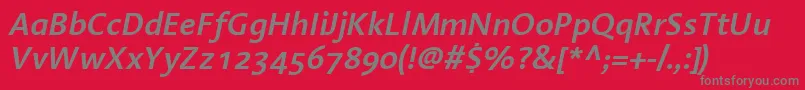 Шрифт LinotypeAromaSemiboldItalic – серые шрифты на красном фоне