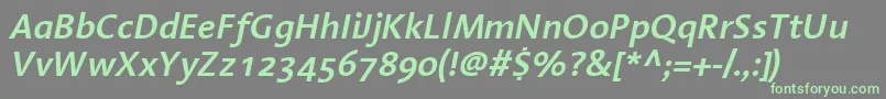 フォントLinotypeAromaSemiboldItalic – 灰色の背景に緑のフォント