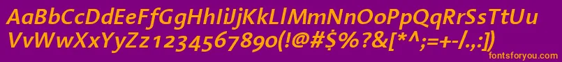 Шрифт LinotypeAromaSemiboldItalic – оранжевые шрифты на фиолетовом фоне