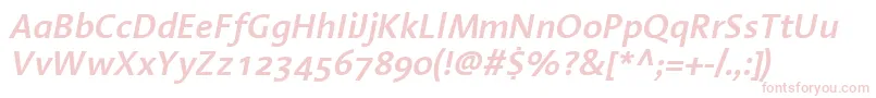 LinotypeAromaSemiboldItalic-fontti – vaaleanpunaiset fontit valkoisella taustalla