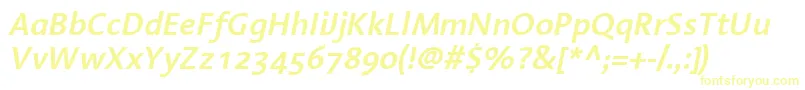 Шрифт LinotypeAromaSemiboldItalic – жёлтые шрифты