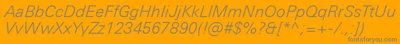 UniversNextProLightItalic Font – Gray Fonts on Orange Background