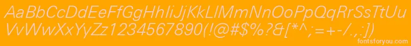 UniversNextProLightItalic-Schriftart – Rosa Schriften auf orangefarbenem Hintergrund
