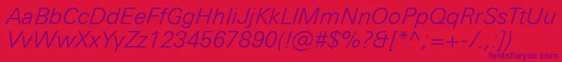 fuente UniversNextProLightItalic – Fuentes Moradas Sobre Fondo Rojo