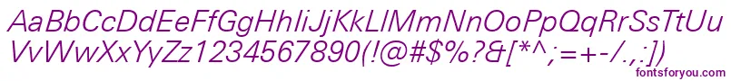 Więcej informacji o czcionce UniversNextProLightItalic Czcionka UniversNextProLightItalic – fioletowe czcionki