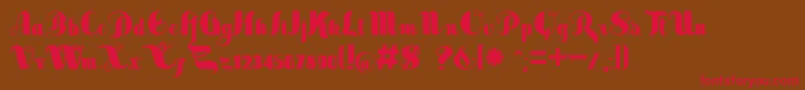 フォントSaborLimitedFreeVersion – 赤い文字が茶色の背景にあります。