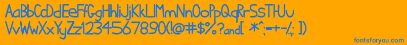 Ihatcs ffy Font – Blue Fonts on Orange Background