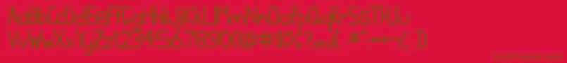 Ihatcs ffy-Schriftart – Braune Schriften auf rotem Hintergrund