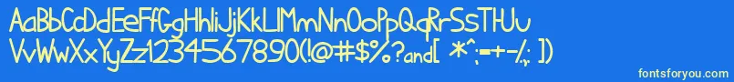 Ihatcs ffy Font – Yellow Fonts on Blue Background