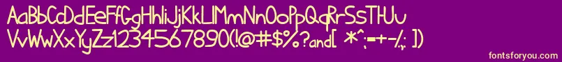 Ihatcs ffy Font – Yellow Fonts on Purple Background