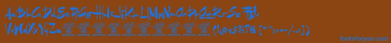 GoatskinbrushPersonaluse Font – Blue Fonts on Brown Background