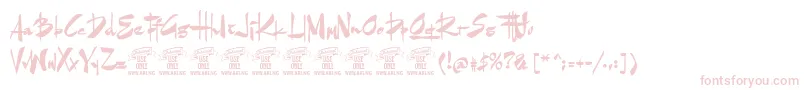 フォントGoatskinbrushPersonaluse – ピンクのフォント