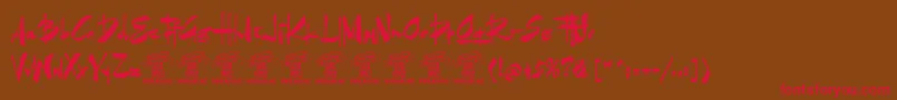 GoatskinbrushPersonaluse Font – Red Fonts on Brown Background