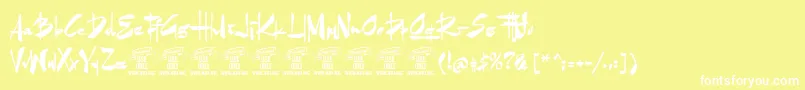 GoatskinbrushPersonaluse Font – White Fonts on Yellow Background