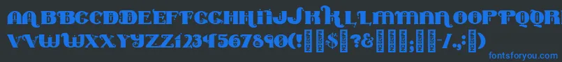 Marycontrary-Schriftart – Blaue Schriften auf schwarzem Hintergrund