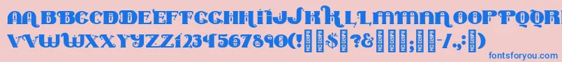 Marycontrary Font – Blue Fonts on Pink Background