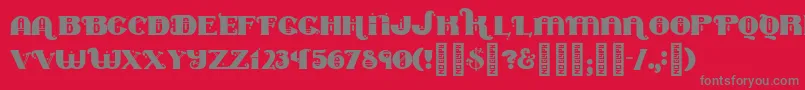 Marycontrary Font – Gray Fonts on Red Background