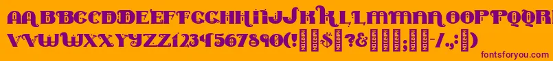Marycontrary-Schriftart – Violette Schriften auf orangefarbenem Hintergrund