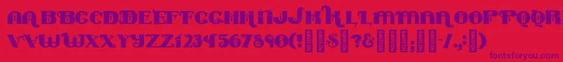 Marycontrary Font – Purple Fonts on Red Background