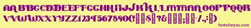 Marycontrary Font – Purple Fonts on Yellow Background