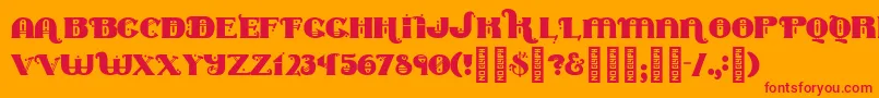 Marycontrary Font – Red Fonts on Orange Background