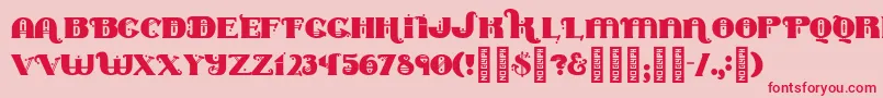 Marycontrary-Schriftart – Rote Schriften auf rosa Hintergrund