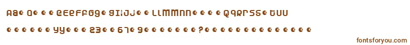 フォントDunebugAlternates – 白い背景に茶色のフォント