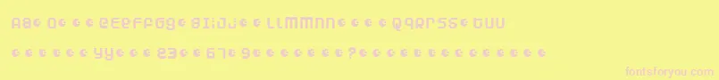 DunebugAlternates-fontti – vaaleanpunaiset fontit keltaisella taustalla