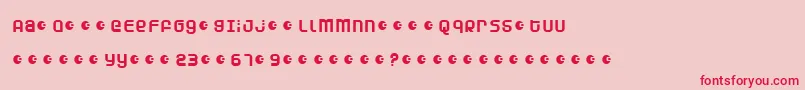 フォントDunebugAlternates – ピンクの背景に赤い文字