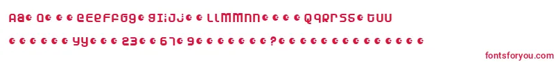 フォントDunebugAlternates – 白い背景に赤い文字