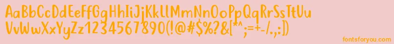 fuente JustTellMeWhatRegular – Fuentes Naranjas Sobre Fondo Rosa
