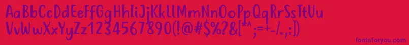 JustTellMeWhatRegular Font – Purple Fonts on Red Background