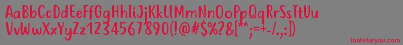 JustTellMeWhatRegular Font – Red Fonts on Gray Background