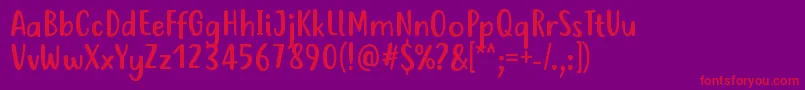 JustTellMeWhatRegular Font – Red Fonts on Purple Background