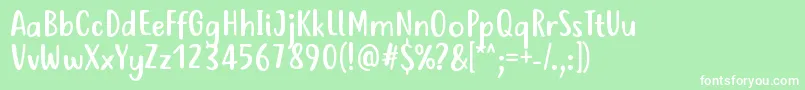 JustTellMeWhatRegular Font – White Fonts on Green Background