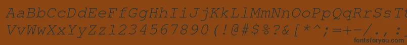 Шрифт TexgyrecursorItalic – чёрные шрифты на коричневом фоне