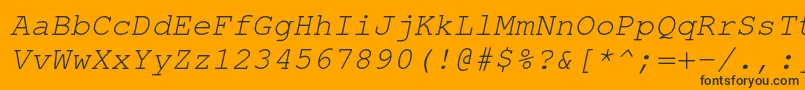 TexgyrecursorItalic Font – Black Fonts on Orange Background