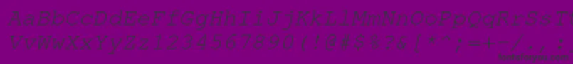 フォントTexgyrecursorItalic – 紫の背景に黒い文字