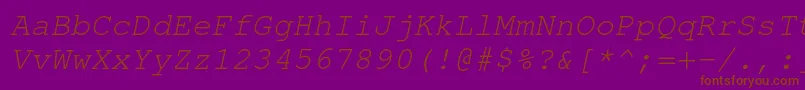 fuente TexgyrecursorItalic – Fuentes Marrones Sobre Fondo Morado