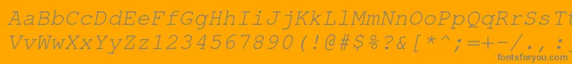 TexgyrecursorItalic Font – Gray Fonts on Orange Background