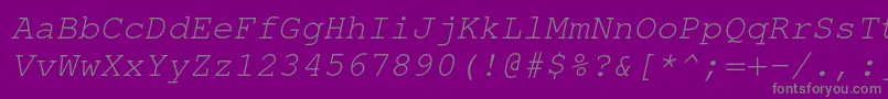 Fonte TexgyrecursorItalic – fontes cinzas em um fundo violeta