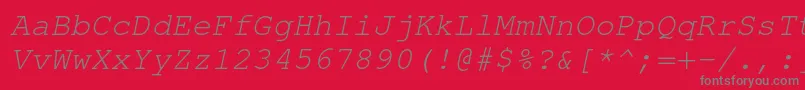 フォントTexgyrecursorItalic – 赤い背景に灰色の文字