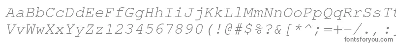 Czcionka TexgyrecursorItalic – szare czcionki