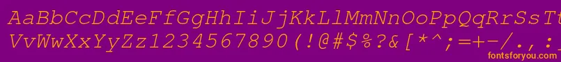 TexgyrecursorItalic Font – Orange Fonts on Purple Background