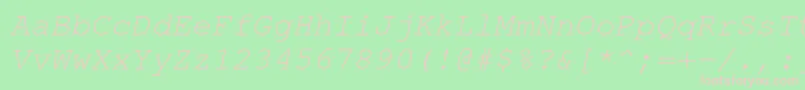 TexgyrecursorItalic Font – Pink Fonts on Green Background